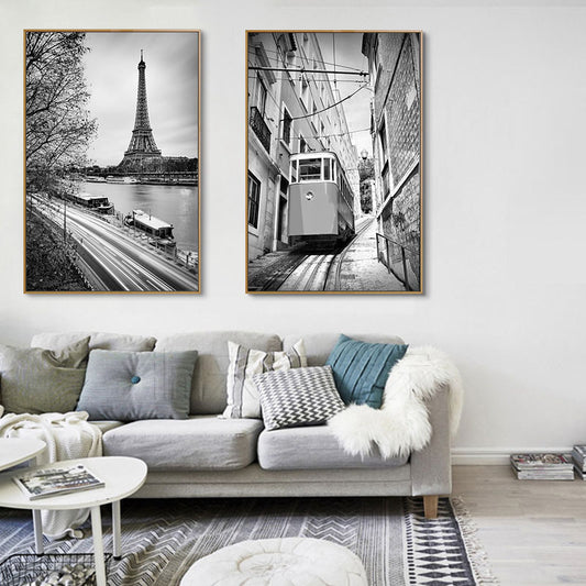 Textured Famous Landmarks Art Print Canvas Vintage Style Painting for Girls Bedroom Clearhalo 'Arts' 'Canvas Art' 1761648