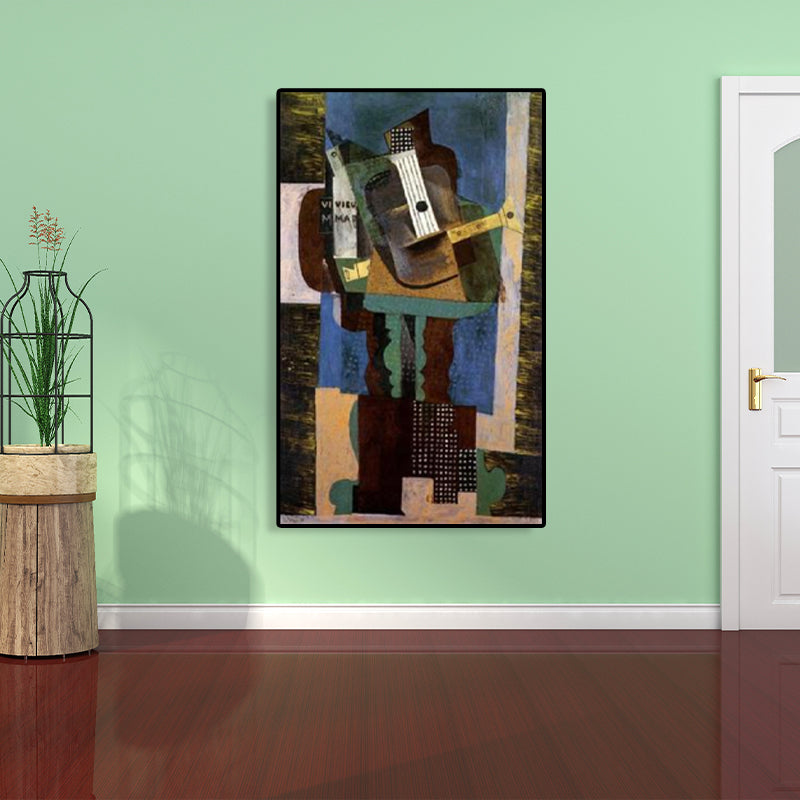 Pastel Color Instruments Wall Decor Textured Cubism Style Girls Bedroom Canvas Print