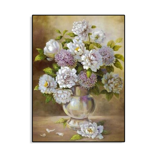 Impressionism Flower and Vase Canvas Pastel Color Bathroom Art Print, Multiple Sizes Clearhalo 'Arts' 'Canvas Art' 1763254