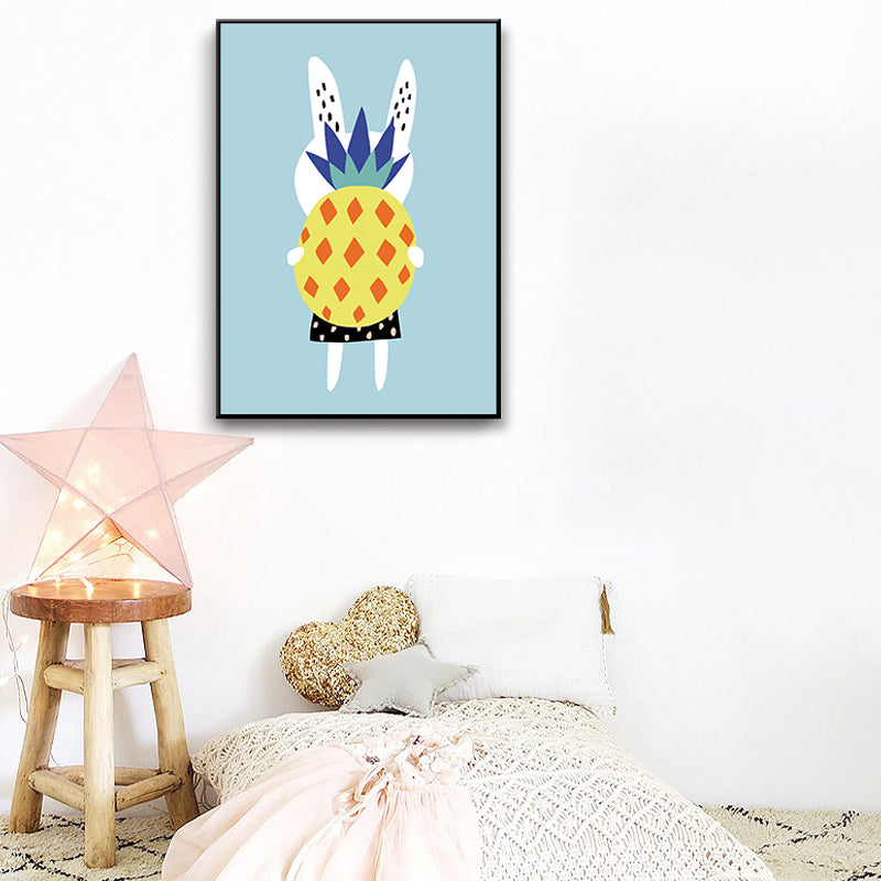 Soft Color Fruits Wall Decor Foods Nordic Stylish Textured Canvas Wall Art for Playroom Clearhalo 'Art Gallery' 'Canvas Art' 'Kids' Arts' 1763524