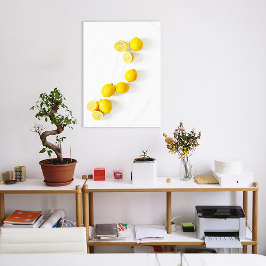 Contemporary Sour Lemon Art Print Canvas Textured Yellow Wall Decor for Bathroom Clearhalo 'Art Gallery' 'Canvas Art' 'Contemporary Art Gallery' 'Modern' Arts' 1763668