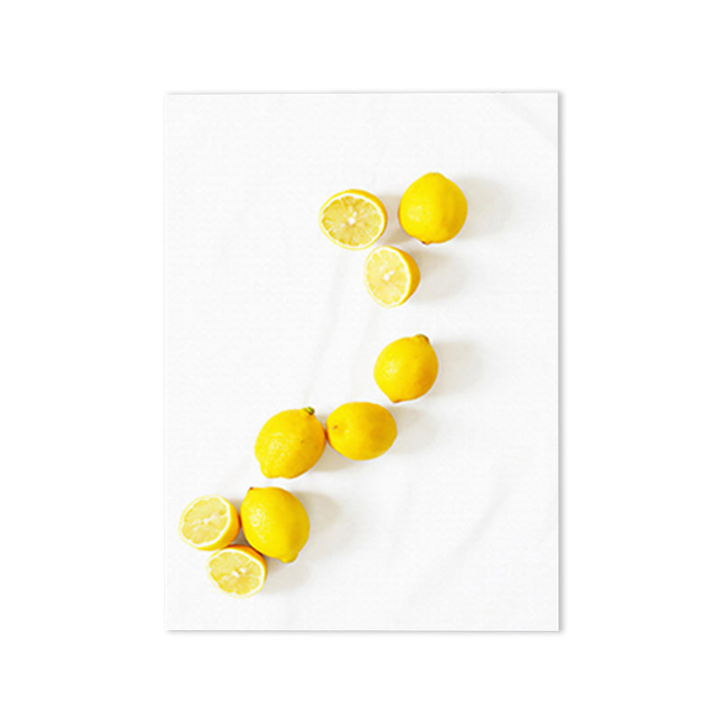 Contemporary Sour Lemon Art Print Canvas Textured Yellow Wall Decor for Bathroom Clearhalo 'Art Gallery' 'Canvas Art' 'Contemporary Art Gallery' 'Modern' Arts' 1763669