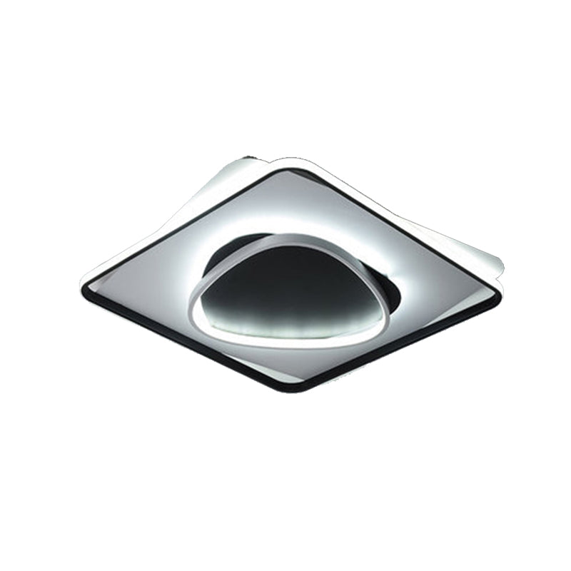 Acrylic Square Flush Ceiling Light Modern LED Black Flush Mount Lamp in Warm/White Light, 18"/23.5" Wide Clearhalo 'Ceiling Lights' 'Close To Ceiling Lights' 'Close to ceiling' 'Flush mount' Lighting' 176367