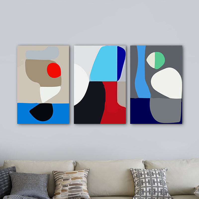 Modern Abstract Geometric Canvas Bright Color Textured Wall Art