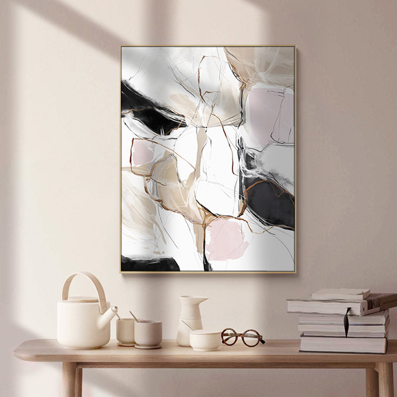 Novel Abstract Pattern Canvas Art for Living Room in White, Multiple Sizes Available Clearhalo 'Arts' 'Canvas Art' 1763814