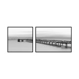 Modern Sea Bridge Wall Art Light Color Photographs Scenery Canvas Print for Room Clearhalo 'Art Gallery' 'Canvas Art' 'Contemporary Art Gallery' 'Modern' Arts' 1763977