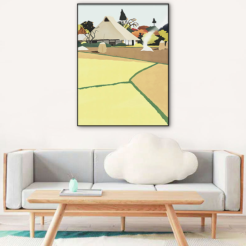 Light Color Open Country Wall Decor Scenery Nordic Textured Canvas Print for Bedroom Yellow Clearhalo 'Arts' 'Canvas Art' 1764041