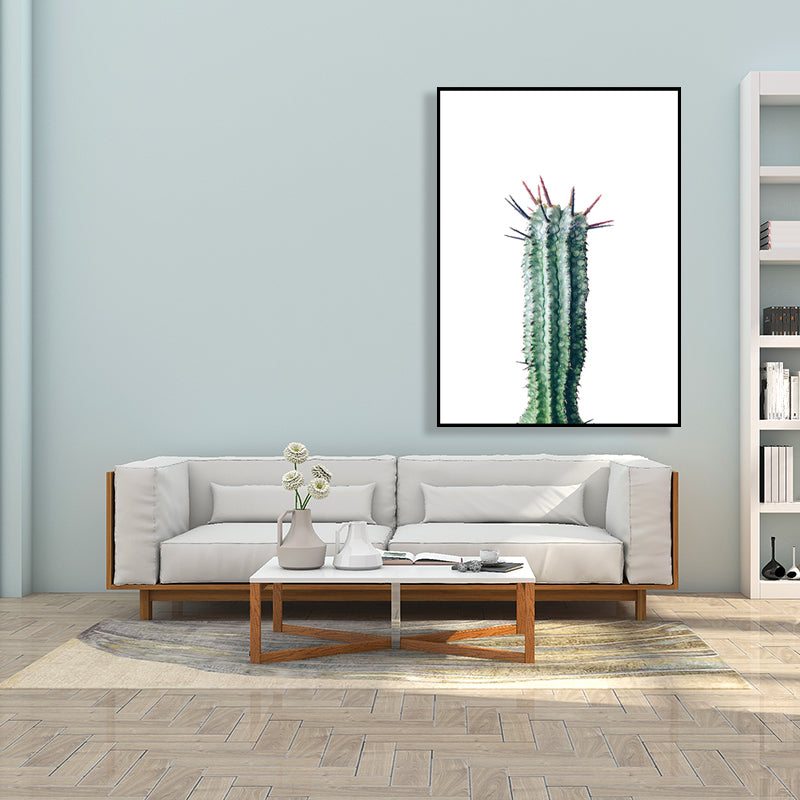 Bonsai Cactus Wall Art Decor Modern Style Textured Canvas Print in Green for Bedroom Clearhalo 'Art Gallery' 'Canvas Art' 'Contemporary Art Gallery' 'Modern' Arts' 1764095