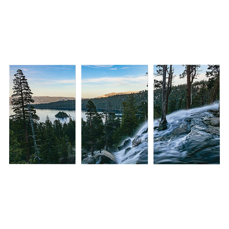 Falls Scenery Art Print Modern Canvas Wall Decor, Multiple Sizes Options, Set of Three Clearhalo 'Art Gallery' 'Canvas Art' 'Contemporary Art Gallery' 'Modern' Arts' 1764200