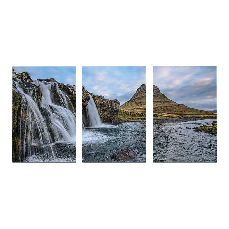 Falls Scenery Art Print Modern Canvas Wall Decor, Multiple Sizes Options, Set of Three Clearhalo 'Art Gallery' 'Canvas Art' 'Contemporary Art Gallery' 'Modern' Arts' 1764207