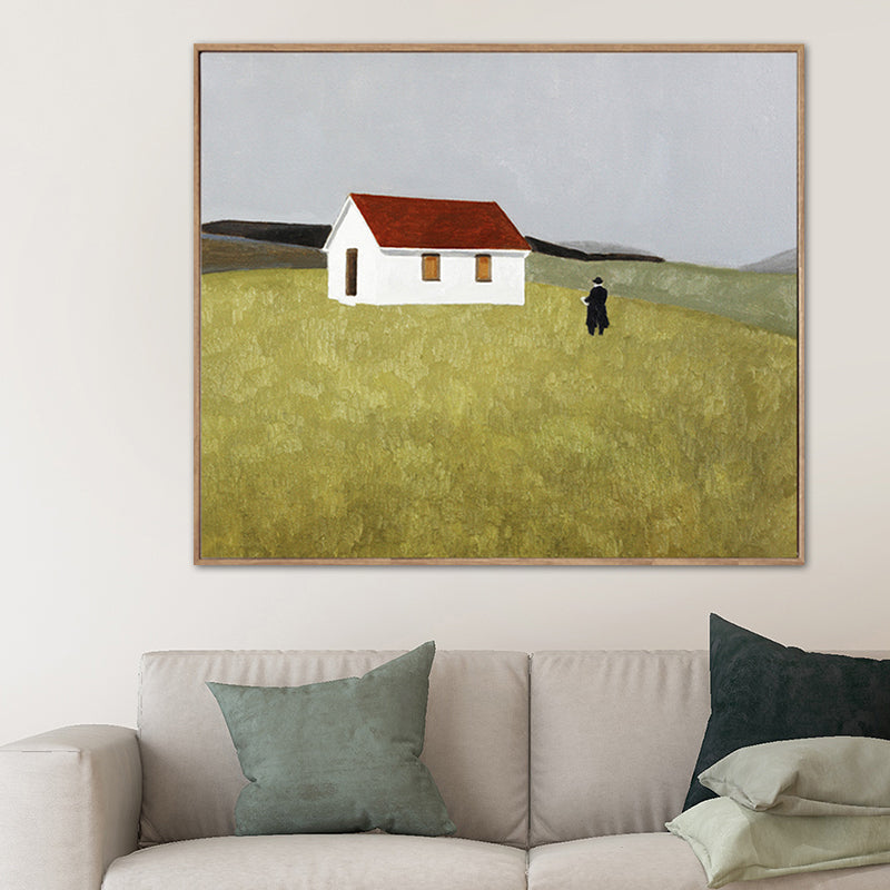 Pastel Color Scenery Wall Art Textured Nordic Sitting Room Canvas Print, Multiple Sizes