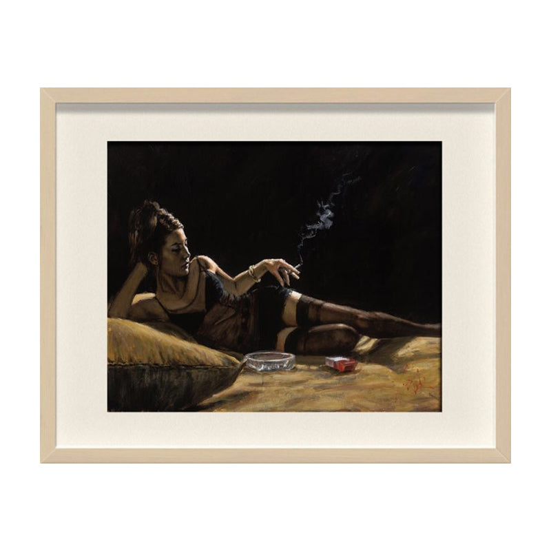 Lying Girl Canvas Art Print for Girls Bedroom in Brown, Multiple Sizes Available Clearhalo 'Arts' 'Canvas Art' 1764437