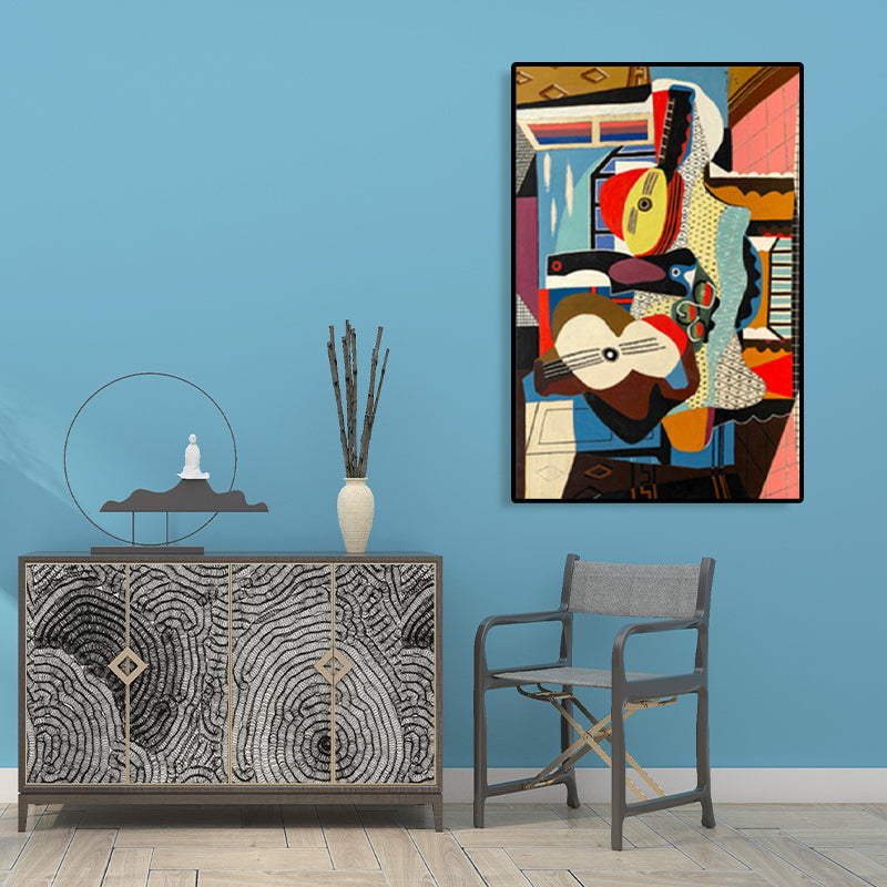 Instruments Oil Painting Art Print Cubism Style Canvas Wall Decor, Multiple Sizes Blue Clearhalo 'Arts' 'Canvas Art' 1764671