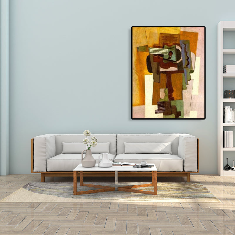 Instruments Oil Painting Art Print Cubism Style Canvas Wall Decor, Multiple Sizes Brown Clearhalo 'Arts' 'Canvas Art' 1764675