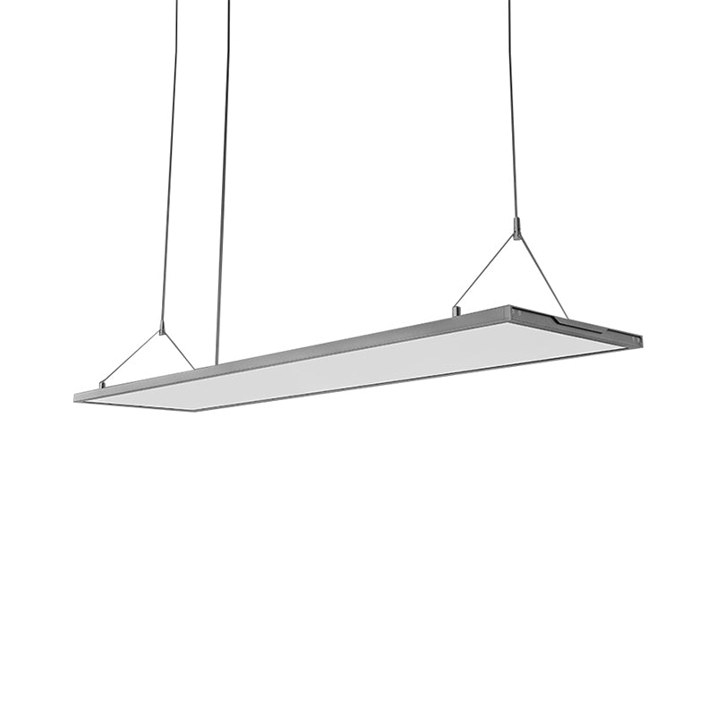 Silver/Black Ultra Slim Hanging Pendant Modern LED Acrylic Ceiling Light Kit for Office Clearhalo 'Ceiling Lights' 'Modern Pendants' 'Modern' 'Pendant Lights' 'Pendants' Lighting' 176468