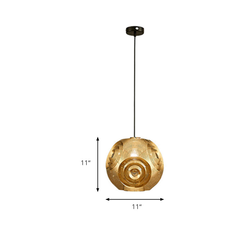 Globe Pendant Lighting Nordic Metal 1 Light Chrome/Gold/Rose Gold Hanging Ceiling Light, 11"/12.5"/15"W Clearhalo 'Ceiling Lights' 'Modern Pendants' 'Modern' 'Pendant Lights' 'Pendants' Lighting' 176483