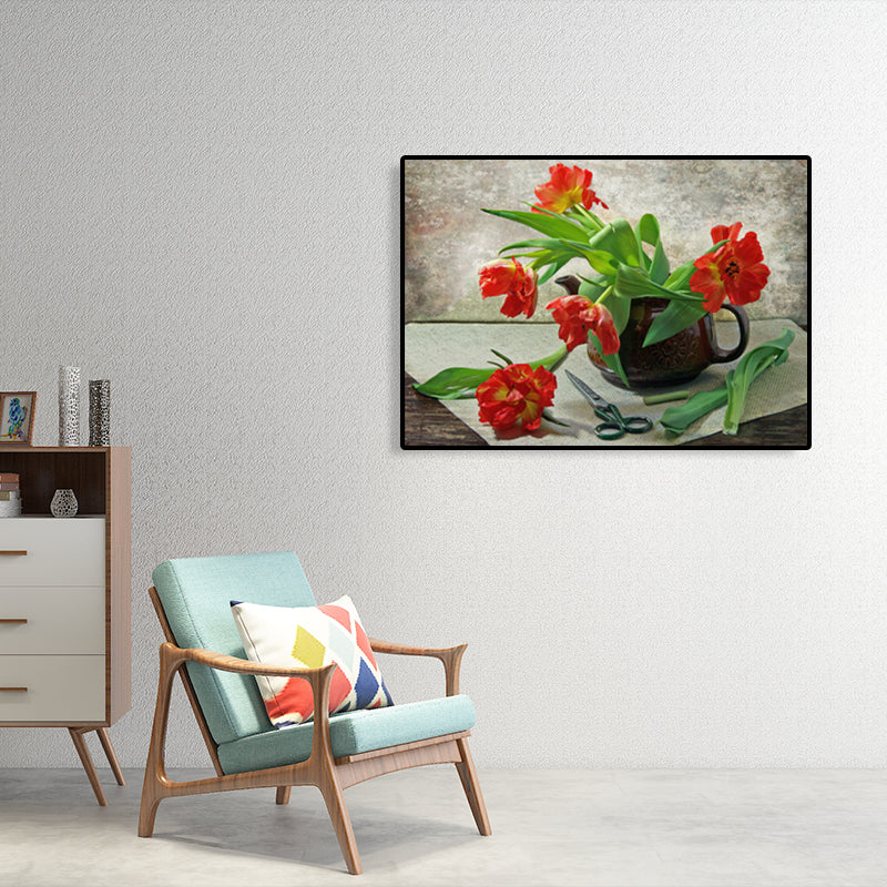 Canvas Pastel Color Art Print Impressionism Style Flowers Painting, Multiple Sizes Clearhalo 'Arts' 'Canvas Art' 1764988