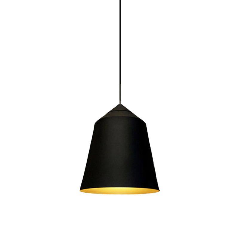 6"/13" Wide Bell Pendant Lighting Modern Metal 1 Light Black/White Hanging Ceiling Light Clearhalo 'Ceiling Lights' 'Modern Pendants' 'Modern' 'Pendant Lights' 'Pendants' Lighting' 176499