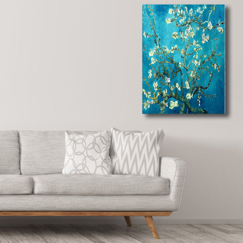 Contemporary Art Flower Tree Canvas Pastel Color Textured Painting for Living Room Blue Clearhalo 'Arts' 'Canvas Art' 1764997