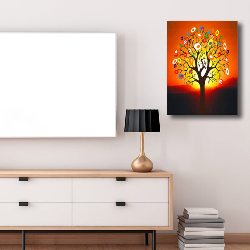 Contemporary Art Flower Tree Canvas Pastel Color Textured Painting for Living Room Clearhalo 'Arts' 'Canvas Art' 1765005