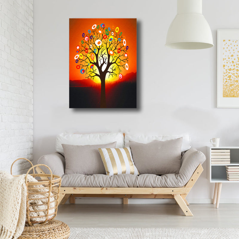 Contemporary Art Flower Tree Canvas Pastel Color Textured Painting for Living Room Clearhalo 'Arts' 'Canvas Art' 1765006