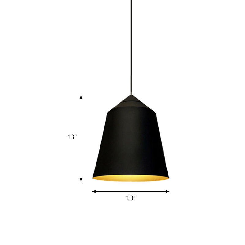 6"/13" Wide Bell Pendant Lighting Modern Metal 1 Light Black/White Hanging Ceiling Light Clearhalo 'Ceiling Lights' 'Modern Pendants' 'Modern' 'Pendant Lights' 'Pendants' Lighting' 176501