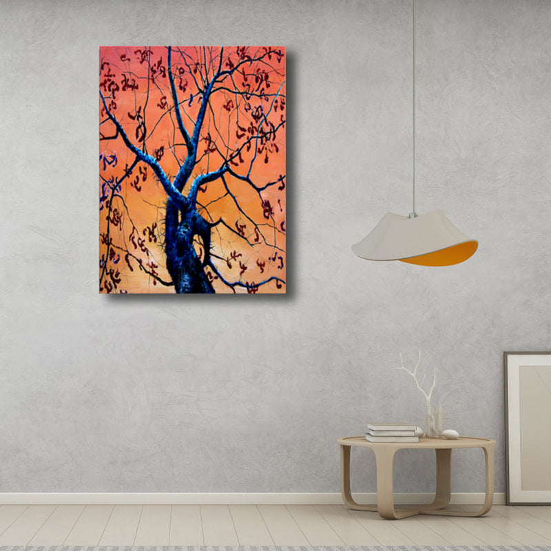 Contemporary Art Flower Tree Canvas Pastel Color Textured Painting for Living Room Clearhalo 'Arts' 'Canvas Art' 1765010