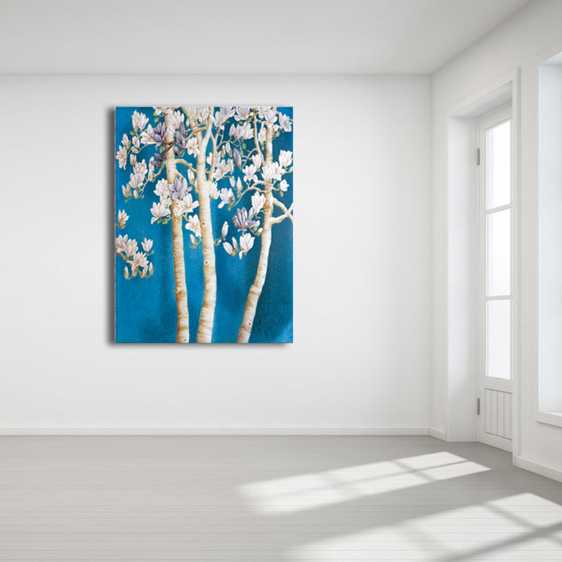 Contemporary Art Flower Tree Canvas Pastel Color Textured Painting for Living Room Clearhalo 'Arts' 'Canvas Art' 1765013