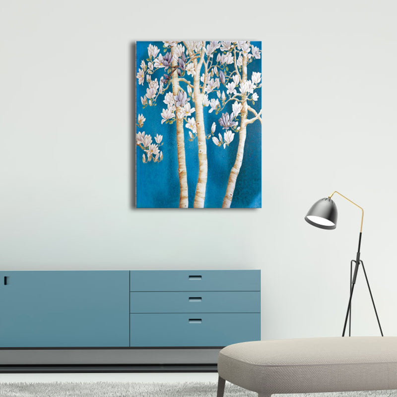 Contemporary Art Flower Tree Canvas Pastel Color Textured Painting for Living Room Clearhalo 'Arts' 'Canvas Art' 1765014