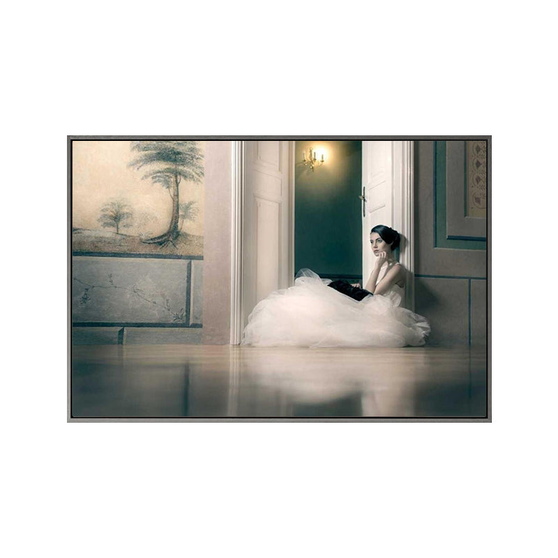 Photographic Ballerina Wall Art Nordic Textured Living Room Canvas Print in Black Clearhalo 'Arts' 'Canvas Art' 1765122