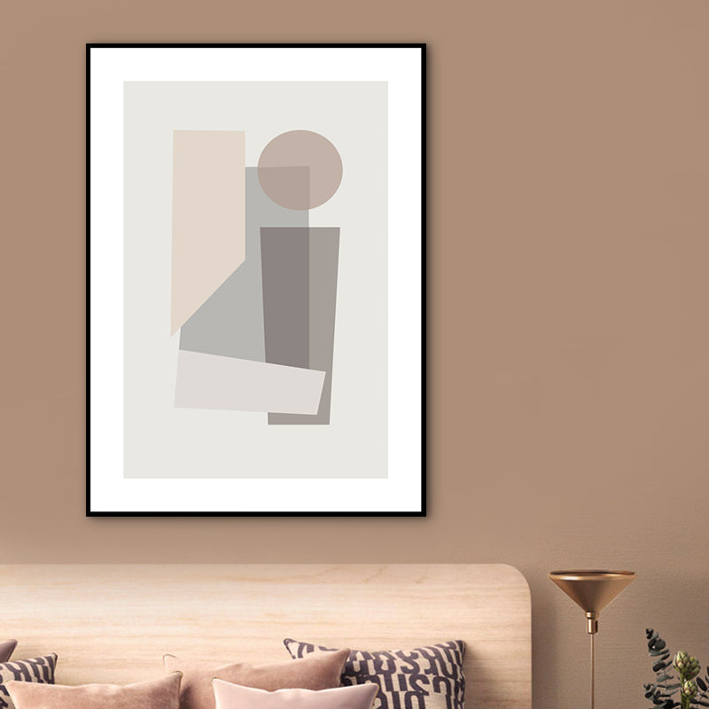 Geometric Shapes Canvas Print in Soft Color Contemporary Wall Art for Boys Bedroom Light Apricot Clearhalo 'Art Gallery' 'Canvas Art' 'Contemporary Art Gallery' 'Modern' Arts' 1765209