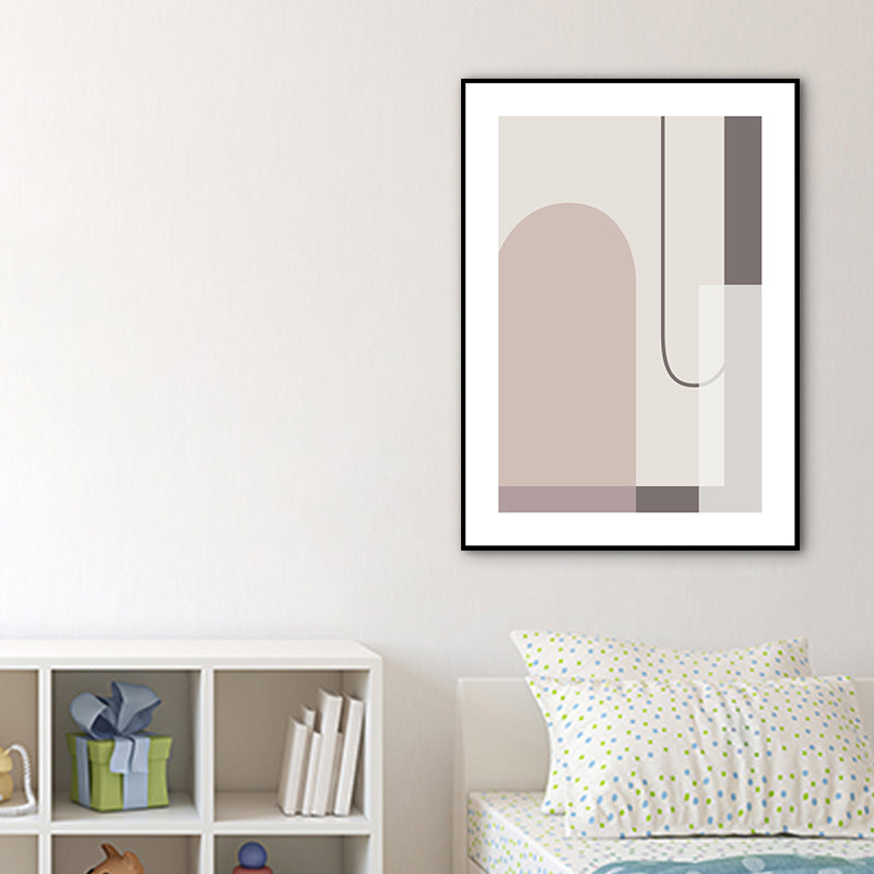 Geometric Shapes Canvas Print in Soft Color Contemporary Wall Art for Boys Bedroom Clearhalo 'Art Gallery' 'Canvas Art' 'Contemporary Art Gallery' 'Modern' Arts' 1765218