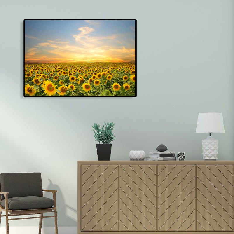 Modern Photographs Sunflower Art Print Bright Textured Wall Decor for Kids Bedroom Clearhalo 'Art Gallery' 'Canvas Art' 'Contemporary Art Gallery' 'Modern' Arts' 1765242