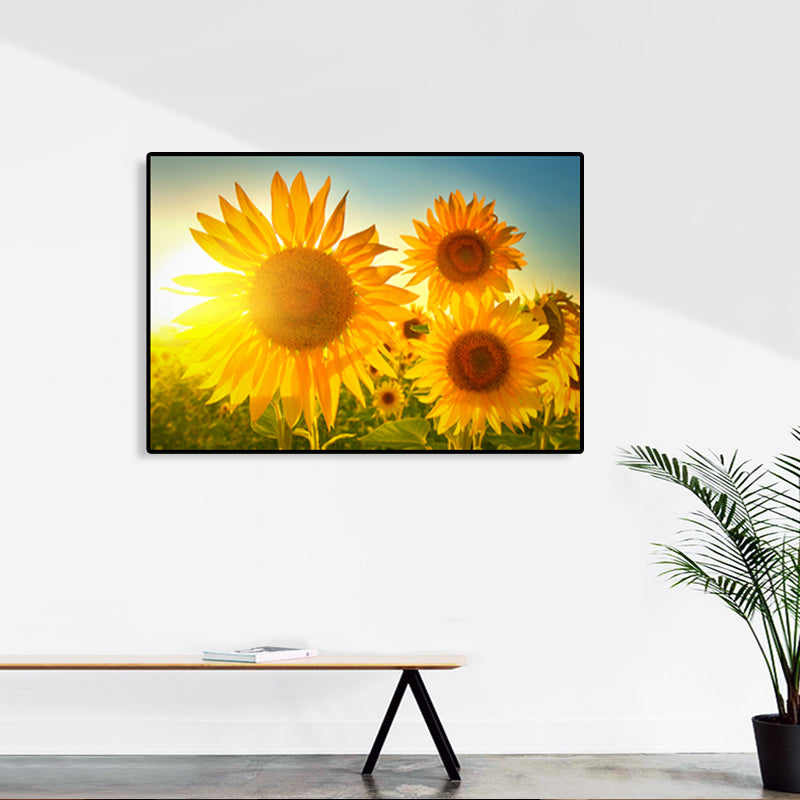 Modern Photographs Sunflower Art Print Bright Textured Wall Decor for Kids Bedroom Clearhalo 'Art Gallery' 'Canvas Art' 'Contemporary Art Gallery' 'Modern' Arts' 1765250