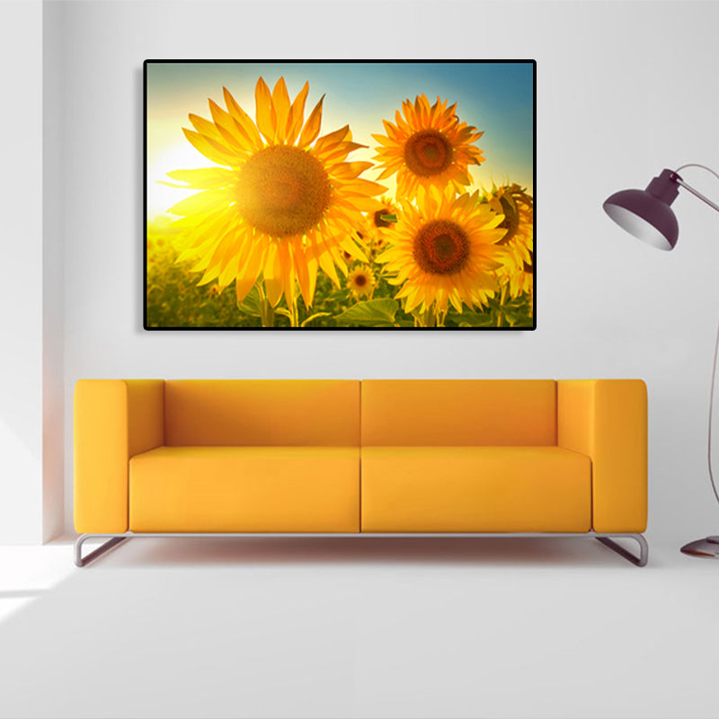 Modern Photographs Sunflower Art Print Bright Textured Wall Decor for Kids Bedroom Clearhalo 'Art Gallery' 'Canvas Art' 'Contemporary Art Gallery' 'Modern' Arts' 1765251