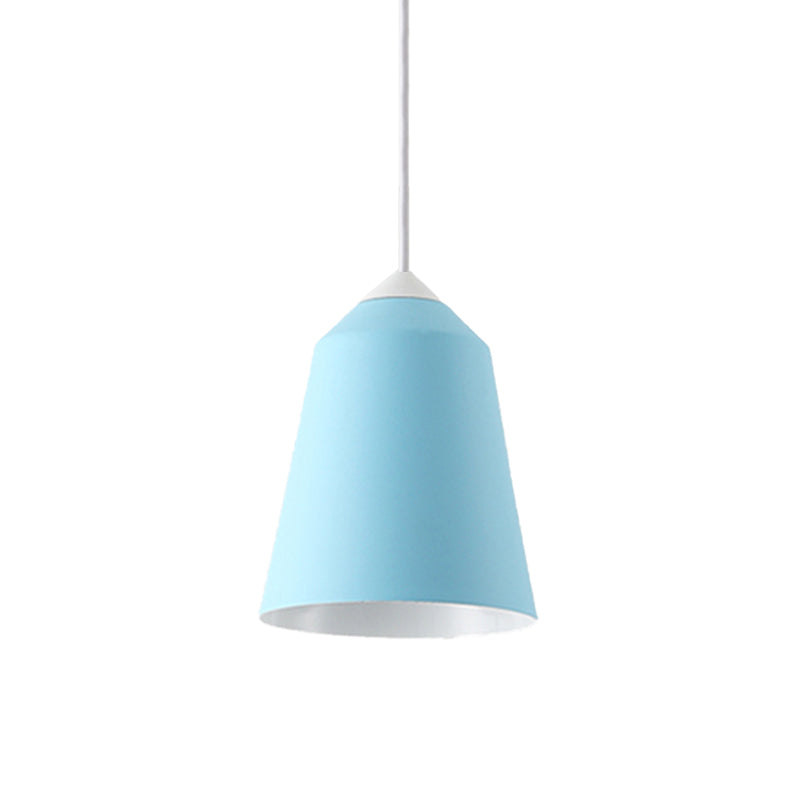 Bell Pendant Lighting Minimalist Metal 1 Light White/Blue/Gold Hanging Ceiling Light Clearhalo 'Ceiling Lights' 'Modern Pendants' 'Modern' 'Pendant Lights' 'Pendants' Lighting' 176530