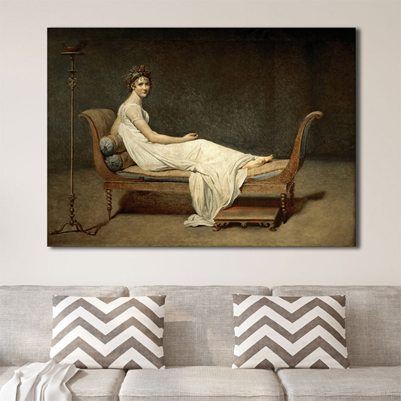 Mystical Lying Maiden Painting for Boys Bedroom in Brown, Multiple Sizes Options Brown Clearhalo 'Arts' 'Canvas Art' 1765306