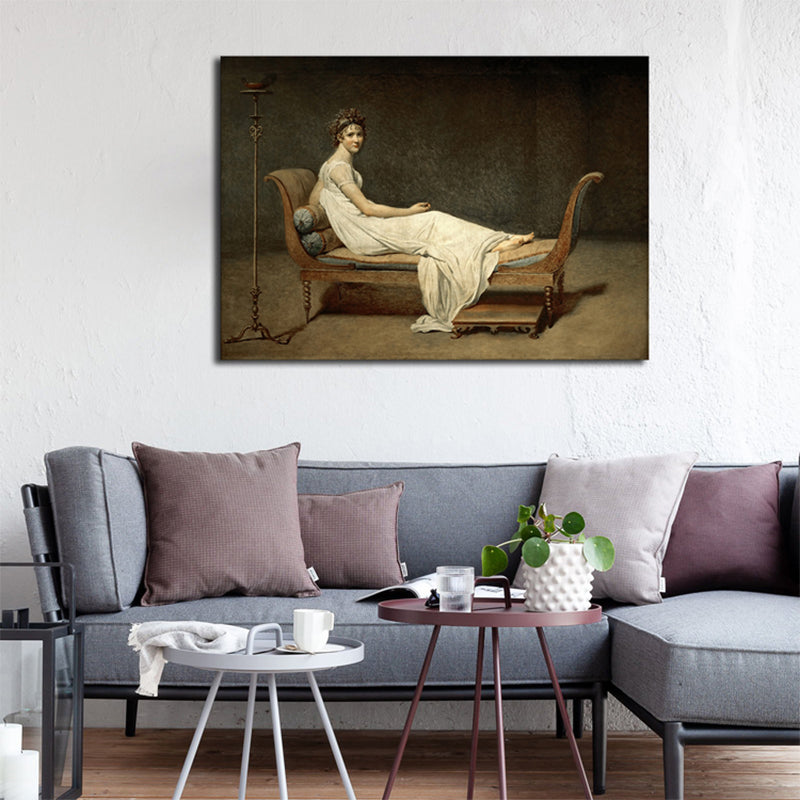 Mystical Lying Maiden Painting for Boys Bedroom in Brown, Multiple Sizes Options Clearhalo 'Arts' 'Canvas Art' 1765307