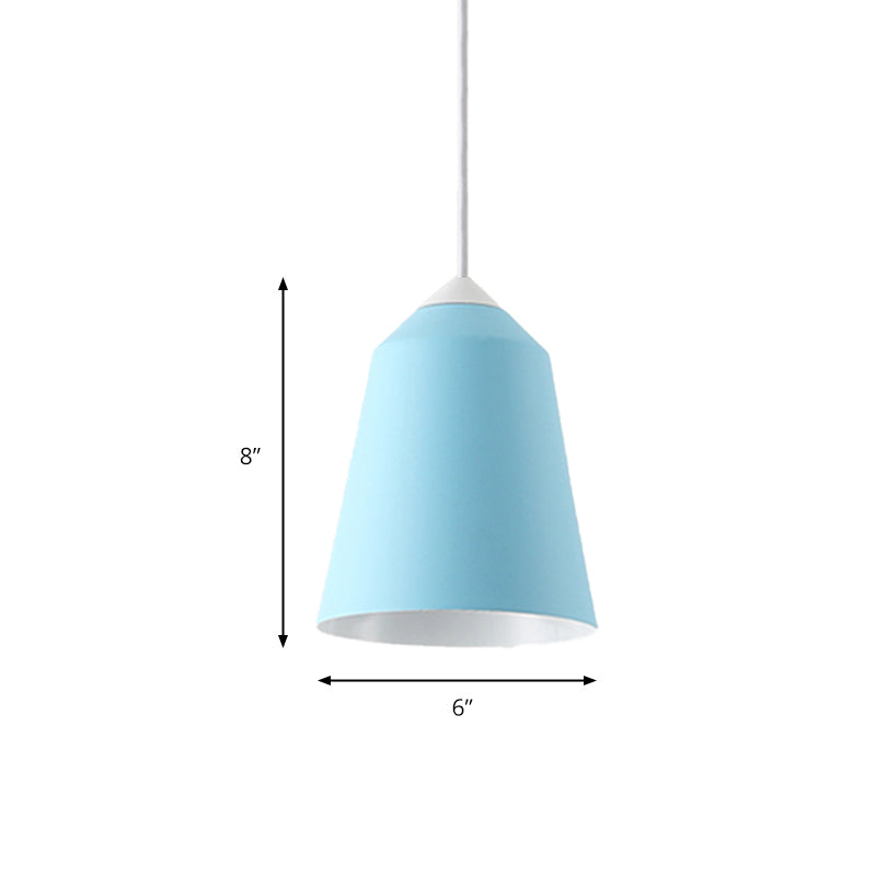 Bell Pendant Lighting Minimalist Metal 1 Light White/Blue/Gold Hanging Ceiling Light Clearhalo 'Ceiling Lights' 'Modern Pendants' 'Modern' 'Pendant Lights' 'Pendants' Lighting' 176531