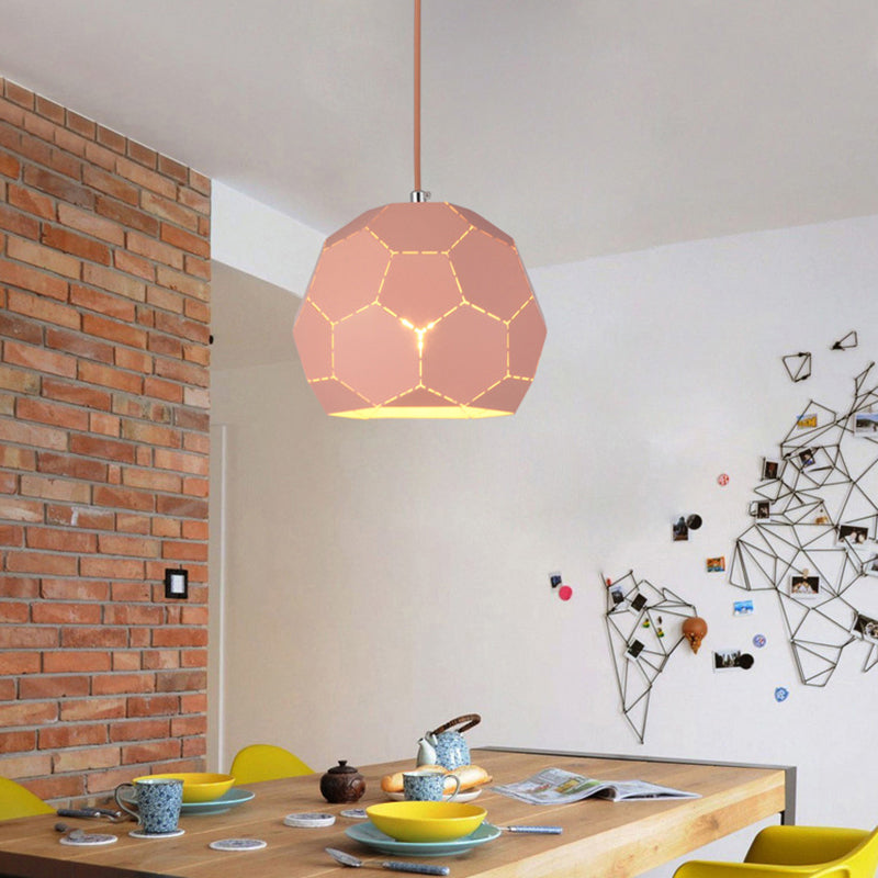 Nordic Style Geometric Hanging Light Fixture Metal Shade Single Pendant Lamp in Black/Green/Pink/Yellow/Nude Pink Clearhalo 'Ceiling Lights' 'Modern Pendants' 'Modern' 'Pendant Lights' 'Pendants' Lighting' 176539