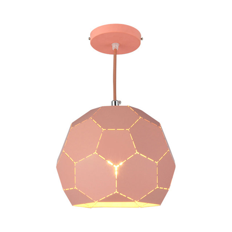 Nordic Style Geometric Hanging Light Fixture Metal Shade Single Pendant Lamp in Black/Green/Pink/Yellow/Nude Pink Clearhalo 'Ceiling Lights' 'Modern Pendants' 'Modern' 'Pendant Lights' 'Pendants' Lighting' 176540