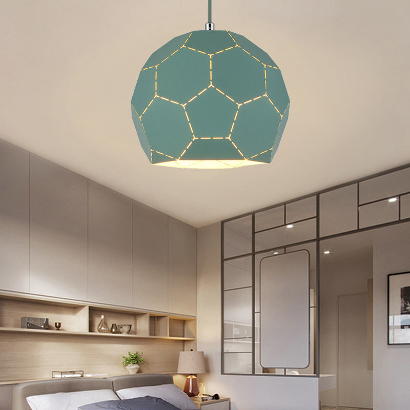 Nordic Style Geometric Hanging Light Fixture Metal Shade Single Pendant Lamp in Black/Green/Pink/Yellow/Nude Pink Green Clearhalo 'Ceiling Lights' 'Modern Pendants' 'Modern' 'Pendant Lights' 'Pendants' Lighting' 176542