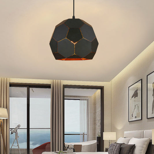 Nordic Style Geometric Hanging Light Fixture Metal Shade Single Pendant Lamp in Black/Green/Pink/Yellow/Nude Pink Black Clearhalo 'Ceiling Lights' 'Modern Pendants' 'Modern' 'Pendant Lights' 'Pendants' Lighting' 176544