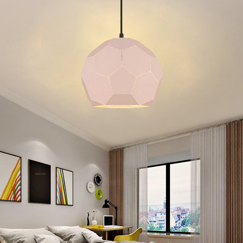 Nordic Style Geometric Hanging Light Fixture Metal Shade Single Pendant Lamp in Black/Green/Pink/Yellow/Nude Pink Nude Pink Clearhalo 'Ceiling Lights' 'Modern Pendants' 'Modern' 'Pendant Lights' 'Pendants' Lighting' 176547