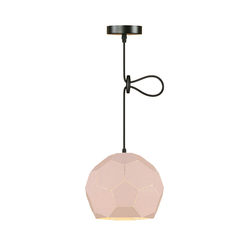 Nordic Style Geometric Hanging Light Fixture Metal Shade Single Pendant Lamp in Black/Green/Pink/Yellow/Nude Pink Clearhalo 'Ceiling Lights' 'Modern Pendants' 'Modern' 'Pendant Lights' 'Pendants' Lighting' 176548