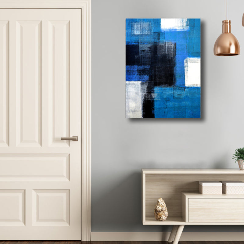 Canvas Textured Wall Decor Modern Art Abstract Pattern Painting, Multiple Sizes Options Dark Blue Clearhalo 'Arts' 'Canvas Art' 1765725