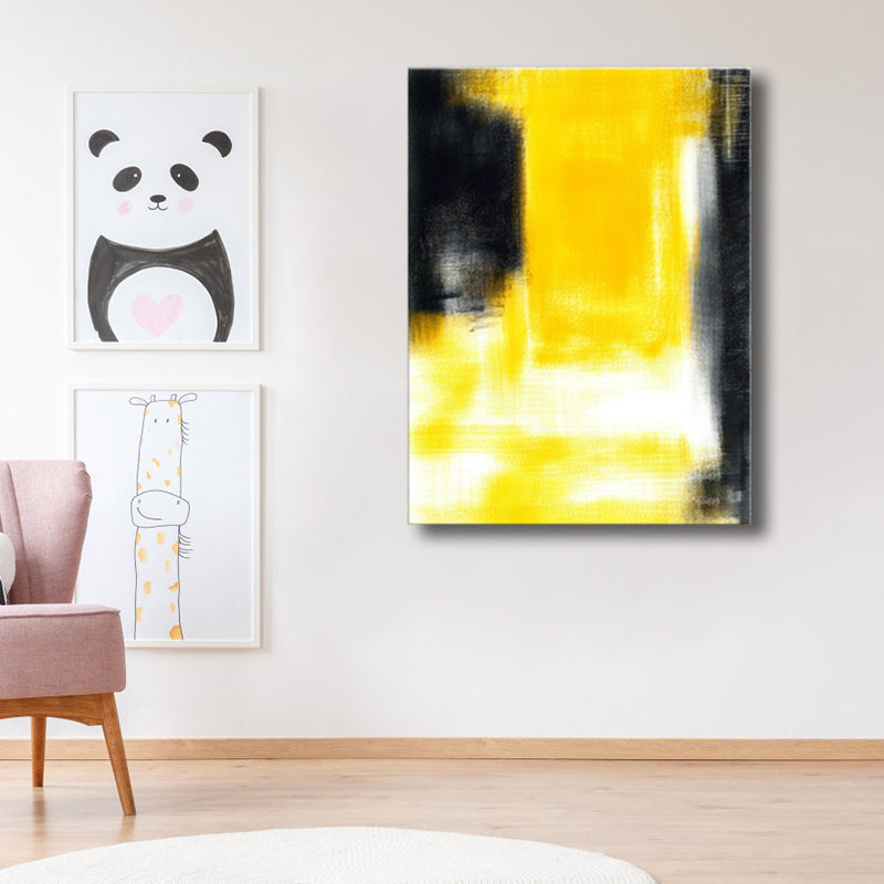 Canvas Textured Wall Decor Modern Art Abstract Pattern Painting, Multiple Sizes Options Yellow Clearhalo 'Arts' 'Canvas Art' 1765733