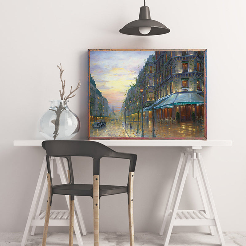 Impressionism City Landscape Wall Decor Bedroom Canvas Art in Brown, Multiple Sizes Brown Clearhalo 'Arts' 'Canvas Art' 1765756