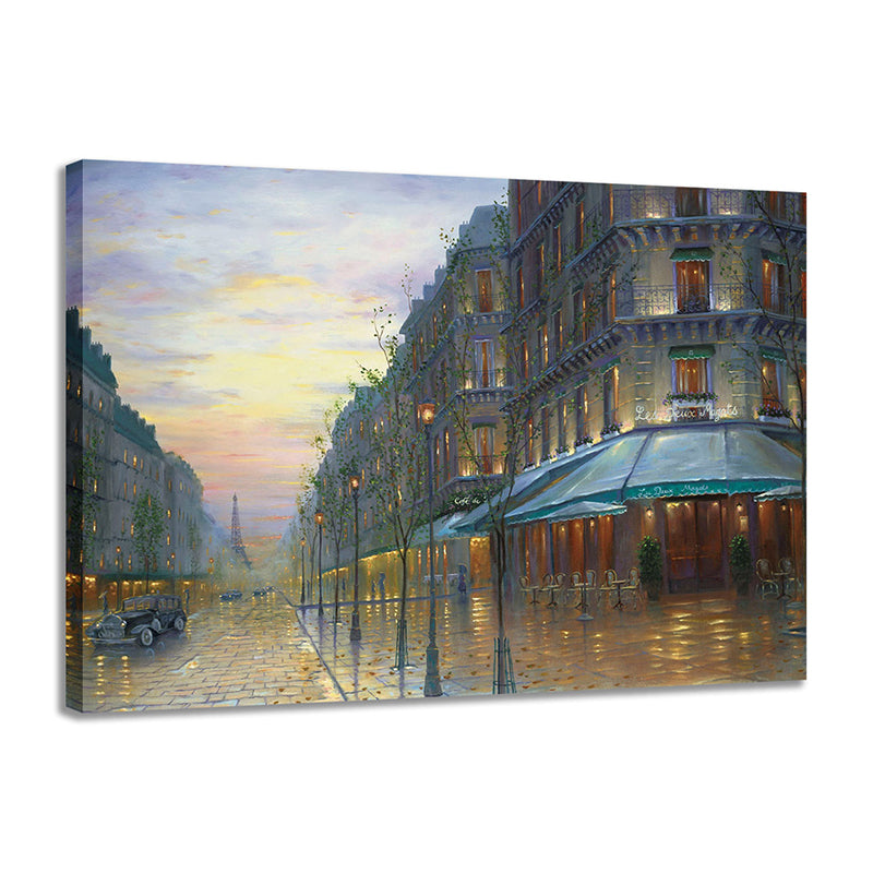 Impressionism City Landscape Wall Decor Bedroom Canvas Art in Brown, Multiple Sizes Clearhalo 'Arts' 'Canvas Art' 1765759