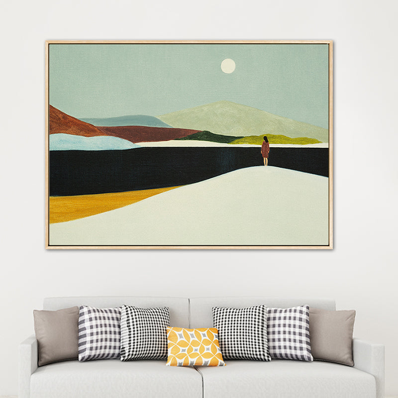 Abstract Mountain Drawing Canvas Print Minimalist Textured Wall Art in Family Room Clearhalo 'Arts' 'Canvas Art' 1765813